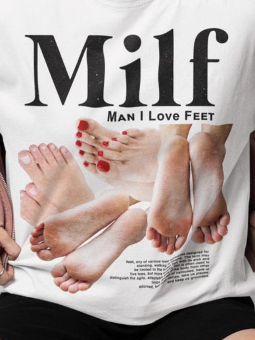 Funny MILF Shirt, Man I Love Feet Meme T-Shirt - Picture 2 of 4